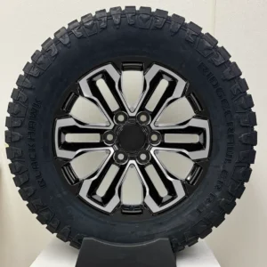 Black and Machine 20" Split Spoke Wheels with Blackhawk Tires for Chevy and GMC Trucks and SUVs - New Set of 4