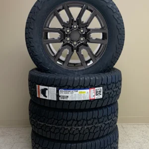 Gloss Black 20" AT4 Style Split Spoke Wheels with Falken AT Tires for GMC Sierra, Yukon, Denali - New Set of 4